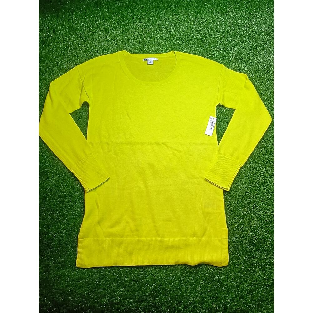 Amazon Essentials Neon Yellow Long Sleeve Sweater xs nwt